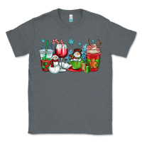 Charcoal Heather christmas snowman coffee cups Classic Tee - OliviaCreatesArt