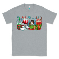 Heather Grey christmas snowman coffee cups Classic Tee - OliviaCreatesArt