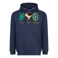 Navy Peace Love Turquoise Heavyweight Hoodie - Jasminsmagicworld