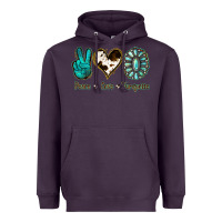 Plum Peace Love Turquoise Heavyweight Hoodie - Jasminsmagicworld