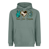 Sage Peace Love Turquoise Heavyweight Hoodie - Jasminsmagicworld