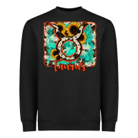 Black taurus turquoise cowhide Heavyweight Sweatshirt - RanaPortraitStore