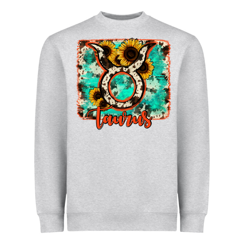 Taurus Turquoise Cowhide Heavyweight Sweatshirt by RanaPortraitStore | Teevron