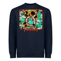 Navy taurus turquoise cowhide Heavyweight Sweatshirt - RanaPortraitStore