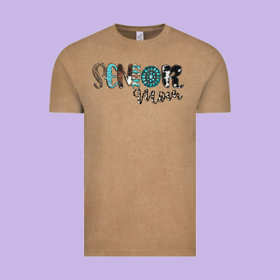 Senior Mom Vintage Tee Designed By Cowhidedigitalart