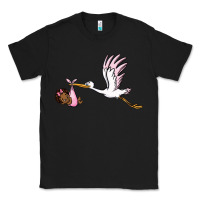Black stork with black baby girl Classic Tee - BarkalooDesign