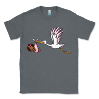 Charcoal Heather stork with black baby girl Classic Tee - BarkalooDesign