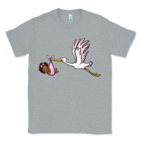 Heather Grey stork with black baby girl Classic Tee - BarkalooDesign