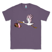 Lavender stork with black baby girl Classic Tee - BarkalooDesign