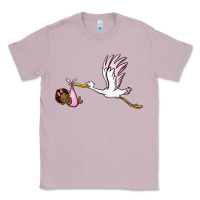 Lilac stork with black baby girl Classic Tee - BarkalooDesign