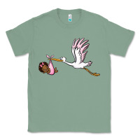 Sage stork with black baby girl Classic Tee - BarkalooDesign