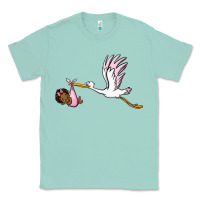Seafoam stork with black baby girl Classic Tee - BarkalooDesign