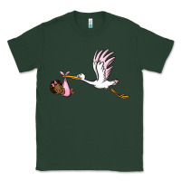 Sports Green stork with black baby girl Classic Tee - BarkalooDesign