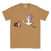 Toasted Coconut stork with black baby girl Classic Tee - BarkalooDesign