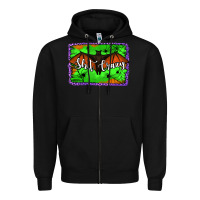 Black bat shit crazy with background Zipper Hoodie - Jasminsmagicworld