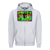 Heather Grey bat shit crazy with background Zipper Hoodie - Jasminsmagicworld