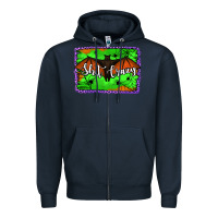Navy bat shit crazy with background Zipper Hoodie - Jasminsmagicworld