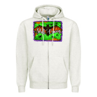 Oatmeal Heather bat shit crazy with background Zipper Hoodie - Jasminsmagicworld