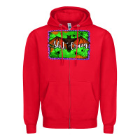 Red bat shit crazy with background Zipper Hoodie - Jasminsmagicworld
