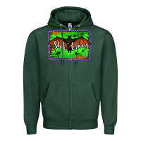 Sports Green bat shit crazy with background Zipper Hoodie - Jasminsmagicworld