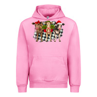 Fuchsia Pink Christmas heifers front view Urban Hoodie - RanaPortraitStore