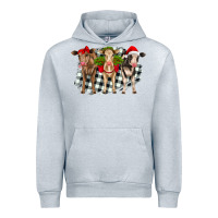Heather Grey Christmas heifers front view Urban Hoodie - RanaPortraitStore