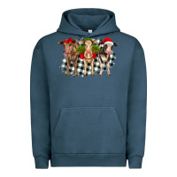 Pigment Midnight Navy Christmas heifers front view Urban Hoodie - RanaPortraitStore