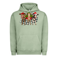 Pigment Oil Green Christmas heifers front view Urban Hoodie - RanaPortraitStore