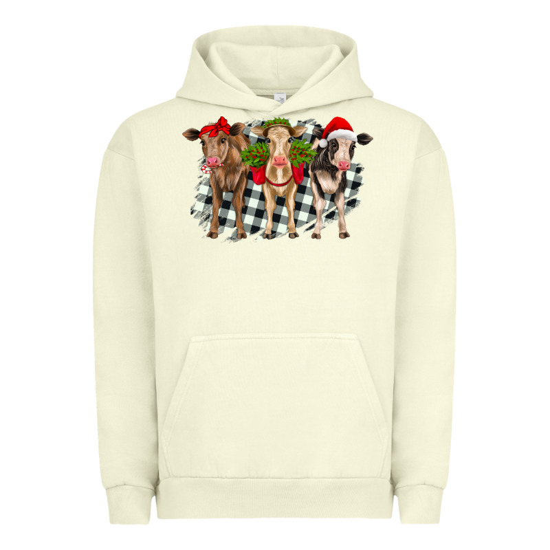 Christmas Heifers Front View Urban Hoodie by RanaPortraitStore | Teevron