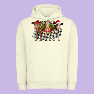Christmas Heifers Front View Urban Hoodie Designed By Ranaportraitstore