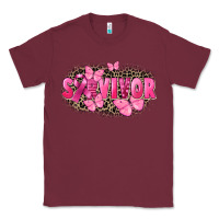 Burgundy Survivor Breast Cancer Classic Tee - FaDigitalArtStudio