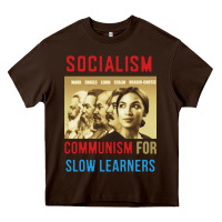 Chocolate Brown socialism Heavy Core Tee - DesigneFamous