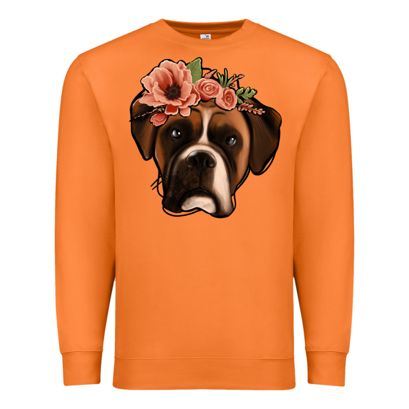 Floral Boxer Premium Sweatshirt by Jasminsmagicworld | Teevron