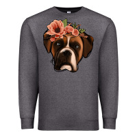 Charcoal Heather floral boxer Premium Sweatshirt - Jasminsmagicworld