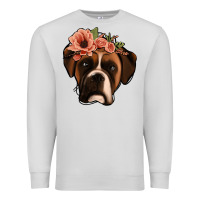 Dove Grey floral boxer Premium Sweatshirt - Jasminsmagicworld