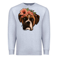 Heather Grey floral boxer Premium Sweatshirt - Jasminsmagicworld