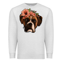 Oatmeal Heather floral boxer Premium Sweatshirt - Jasminsmagicworld