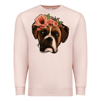 Pale Pink floral boxer Premium Sweatshirt - Jasminsmagicworld