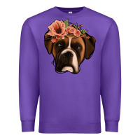 Purple floral boxer Premium Sweatshirt - Jasminsmagicworld