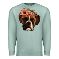 Seafoam floral boxer Premium Sweatshirt - Jasminsmagicworld