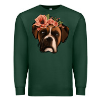 Sports Green floral boxer Premium Sweatshirt - Jasminsmagicworld
