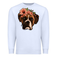 White floral boxer Premium Sweatshirt - Jasminsmagicworld