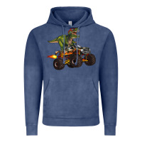 Vintage Denim monster truck and t rex dinosaur Vintage Hoodie - Artiststas