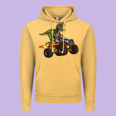 Monster Truck And T Rex Dinosaur Vintage Hoodie Designed By Artiststas