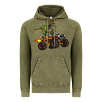 Vintage Olive monster truck and t rex dinosaur Vintage Hoodie - Artiststas