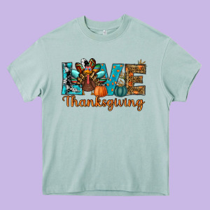 Love Thanksgivings Turkey Heavy Core Tee Designed By Ranaportraitstore
