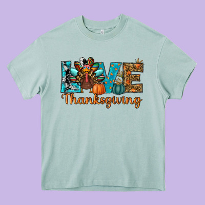 Love Thanksgivings Turkey Heavy Core Tee Designed By Ranaportraitstore