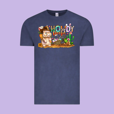 Easter Howdy Peeps Bunny Vintage Tee Designed By Cowhidedigitalart