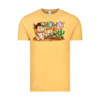 Vintage Mustard Easter Howdy Peeps Bunny Vintage Tee - CowhideDigitalArt