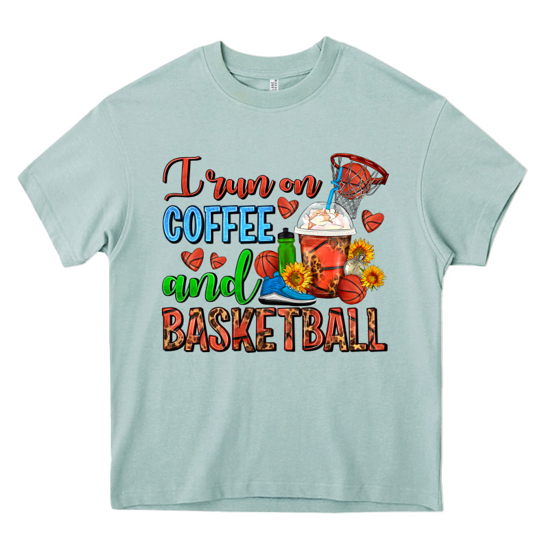 I Run On Coffee And Basketball Frappe Heavy Core Tee by FaDigitalArtStudio | Teevron